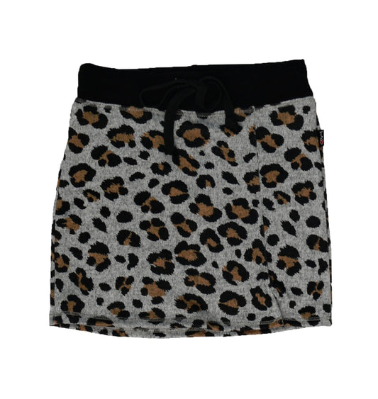 Mini Skirt with Side Slit (Leopard Print)