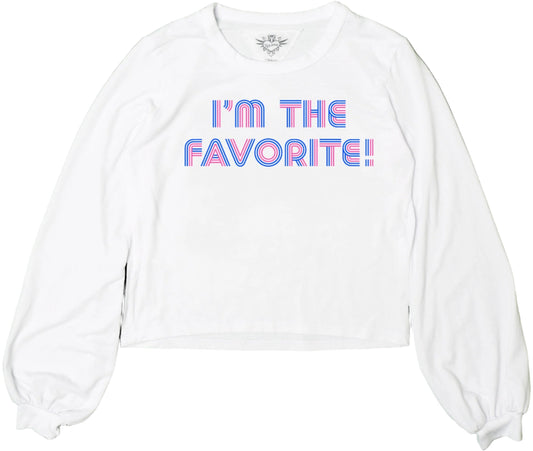 Puffy Long-Sleeve Crewneck Shirt ("I'M THE FAVORITE!")