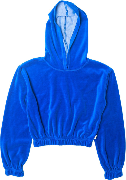 Elastic-Cuffed Hoodie (Velour)