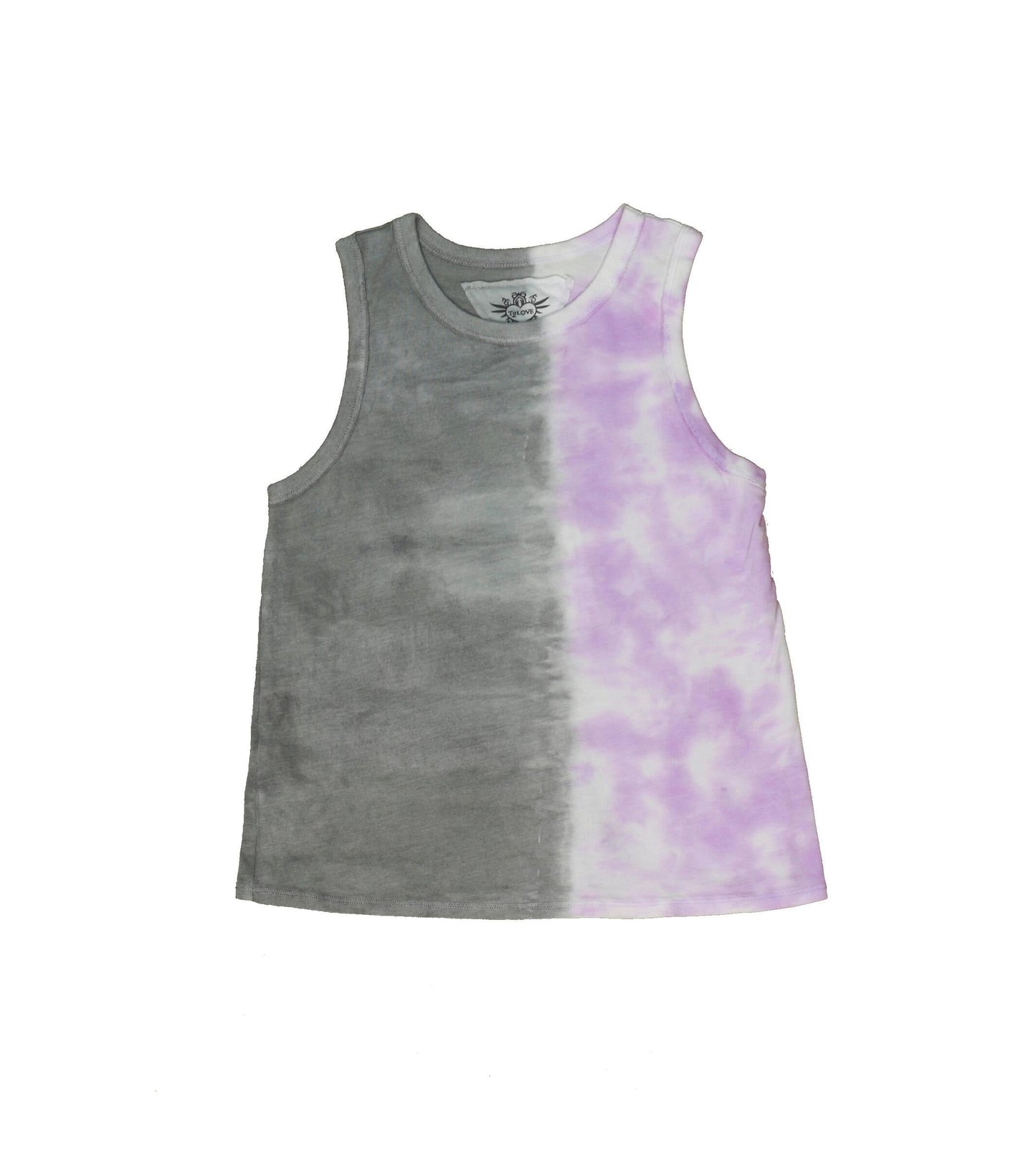 Shell Tank (Grey-Lilac Split Tie-Dye)