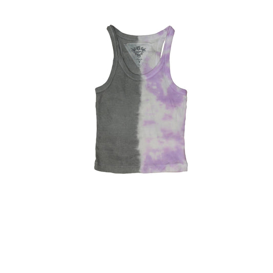 Short Tank (Grey-Lilac Split Tie-Dye)