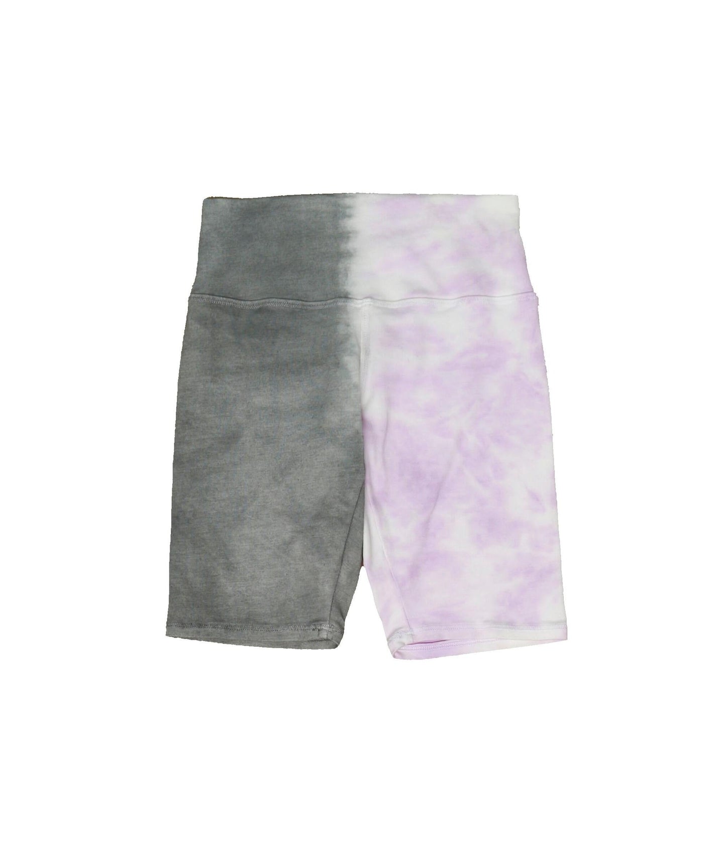 Bike Shorts (Grey-Lilac Split Tie-Dye)