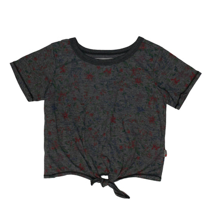 Tie-Front Tee (Floral Pattern)