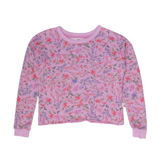 Floral Signature Raw-Edged Pullover
