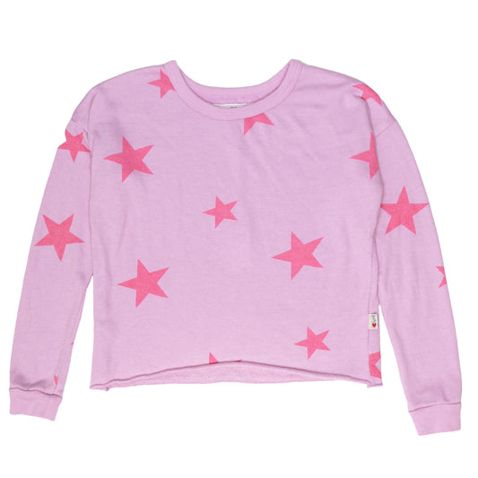 Pink Stars Signature Raw-Edged Pullover