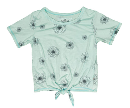 Tie-Front Tee (Daisy Pattern)