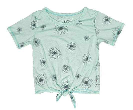 Tie-Front Tee (Daisy Pattern)