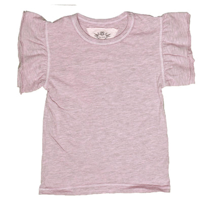 Heather Double Ruffle-Sleeve Tee