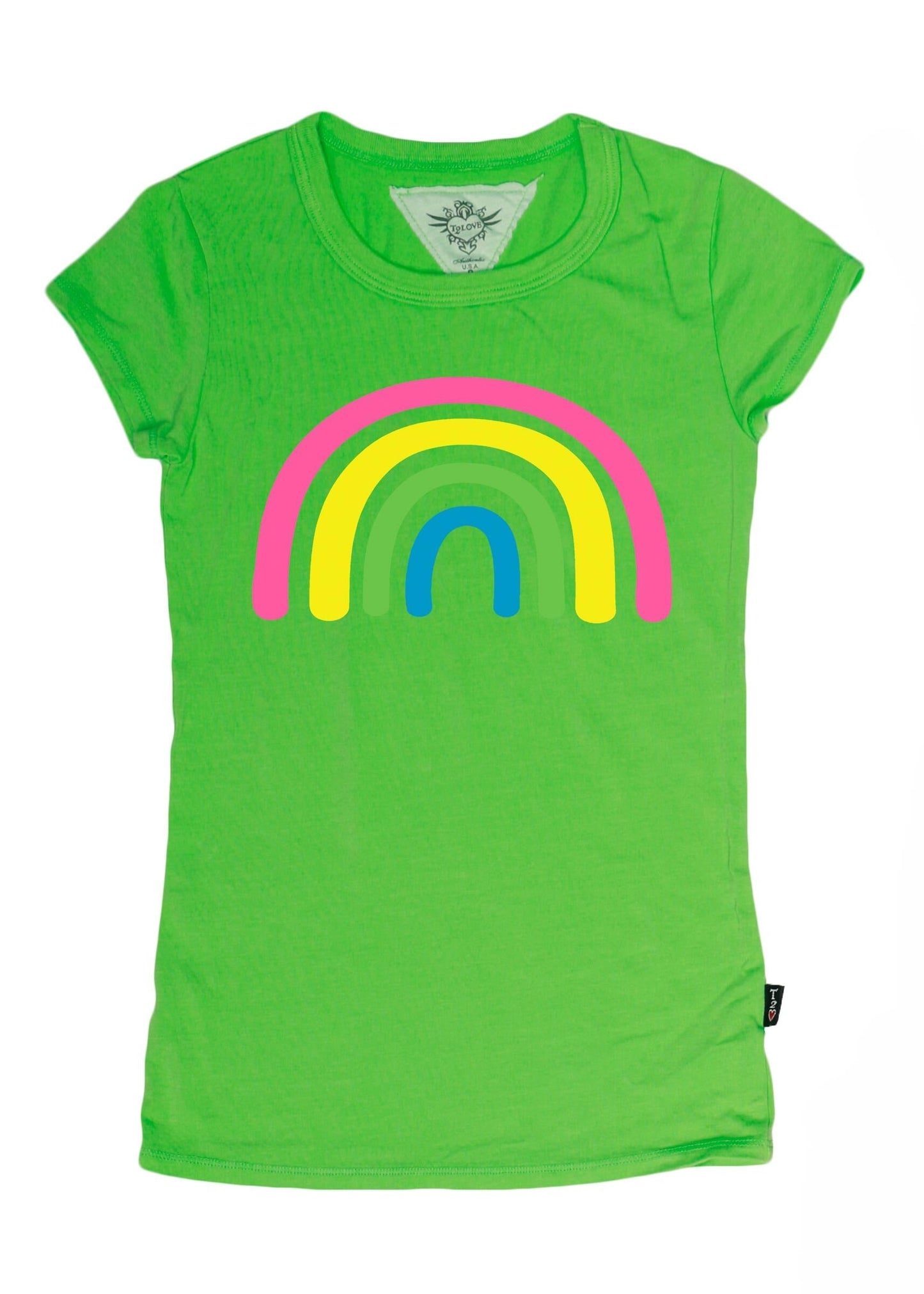 Classic Cap Sleeve Tee (Rainbow Print)