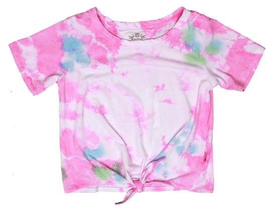 Tie-Front Tee (Tri-Color Tie-Dye)