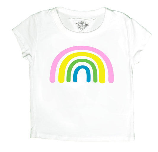 Signature Cap Sleeve Tee (Rainbow Print)