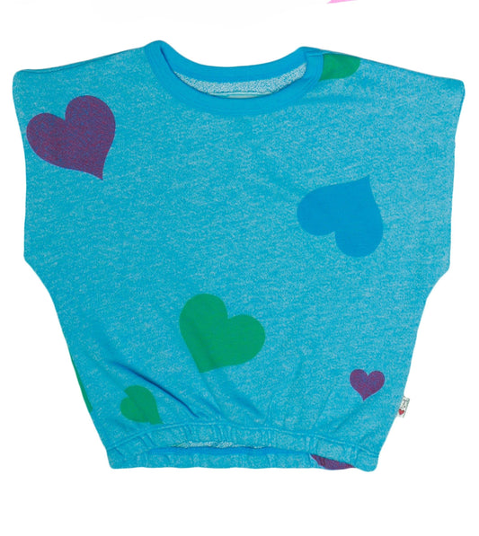 Colored-Hearts Short Muscle Top