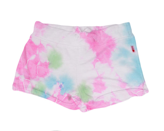 Raw-Edged Shorts with Back Pocket (Tri-Color Tie-Dye)